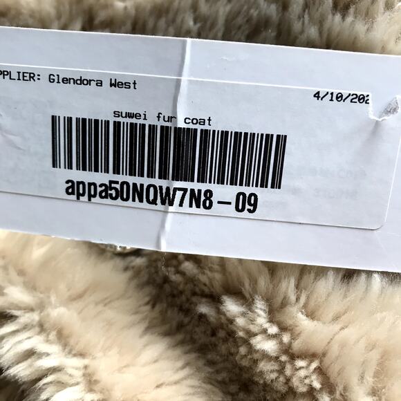 Australian Wool V Neck Fur Coat Women L Brown Soft Cozy Unique Boho Elegant NWT - Picture 11 of 14